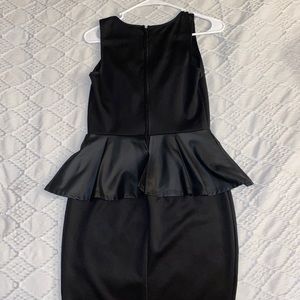 Black leather dress
